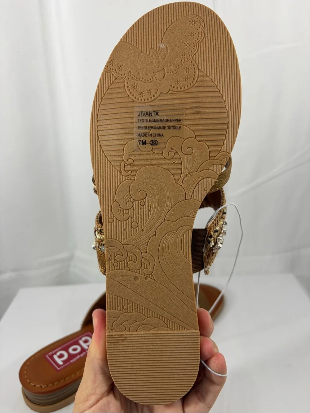 NWT pop Women’s Size 7 Gold Silver Braided Sequin Slide Sandals